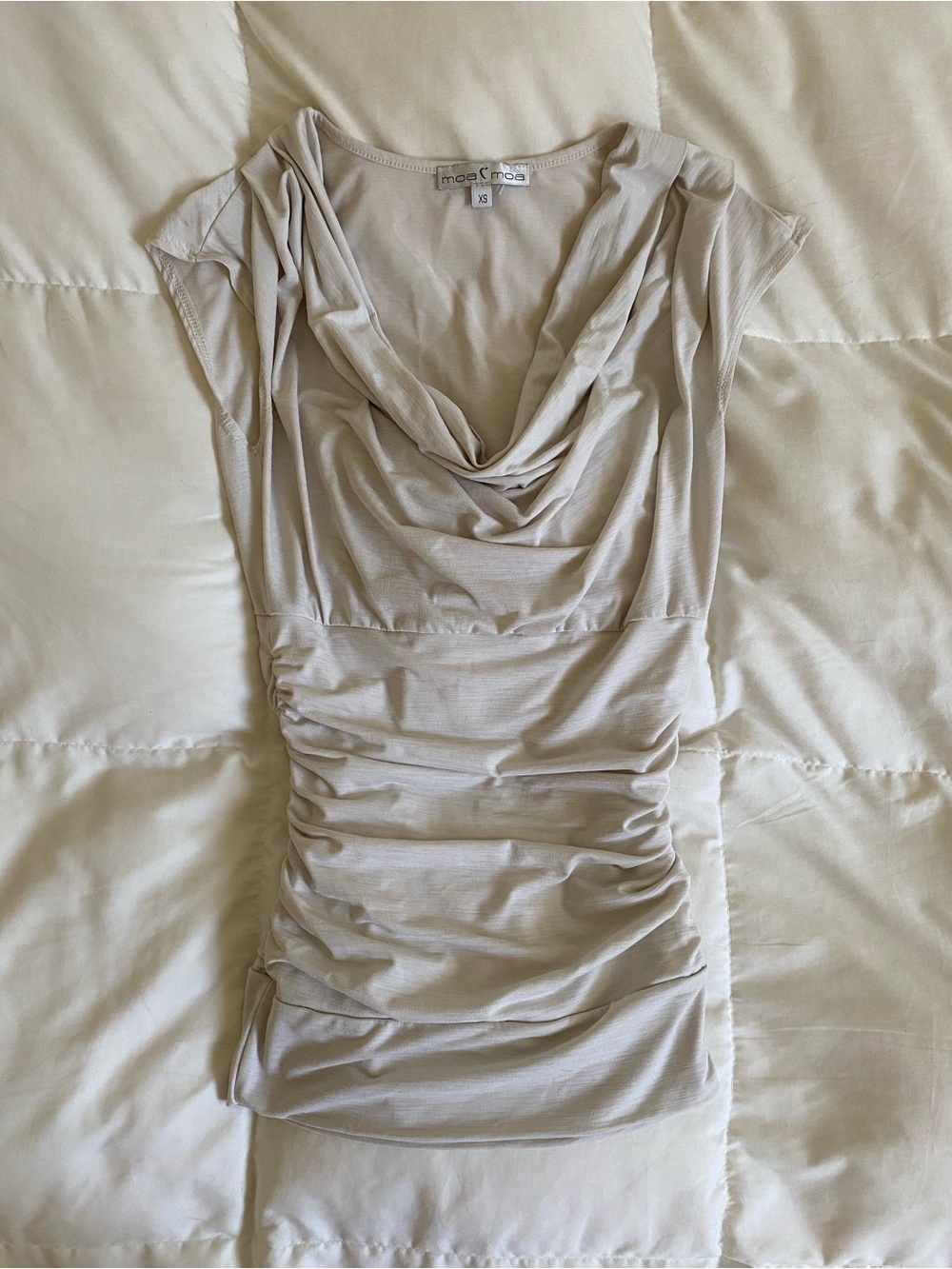 Y2K fitted cowl neck top